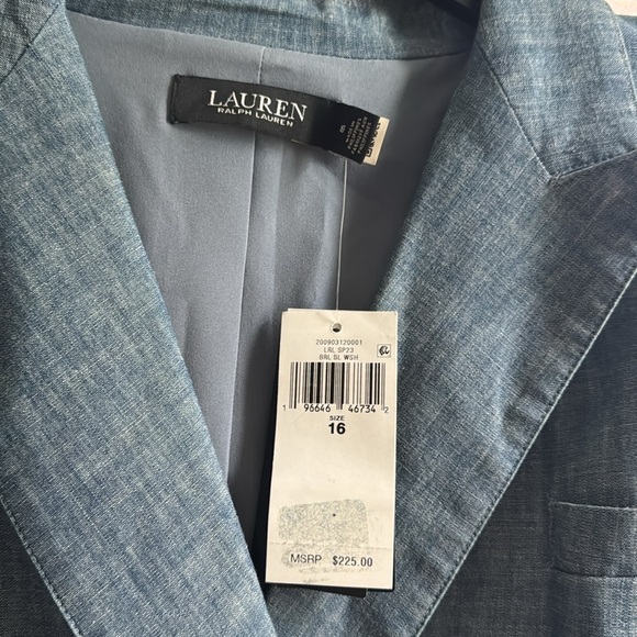 LAUREN RALPH LAUREN Women's Double-Breasted Chambray Blazer - Picture 8 of 12